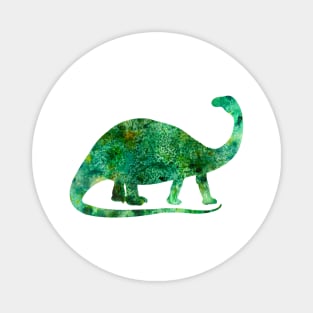 Green Brontosaurus Watercolor Painting Magnet